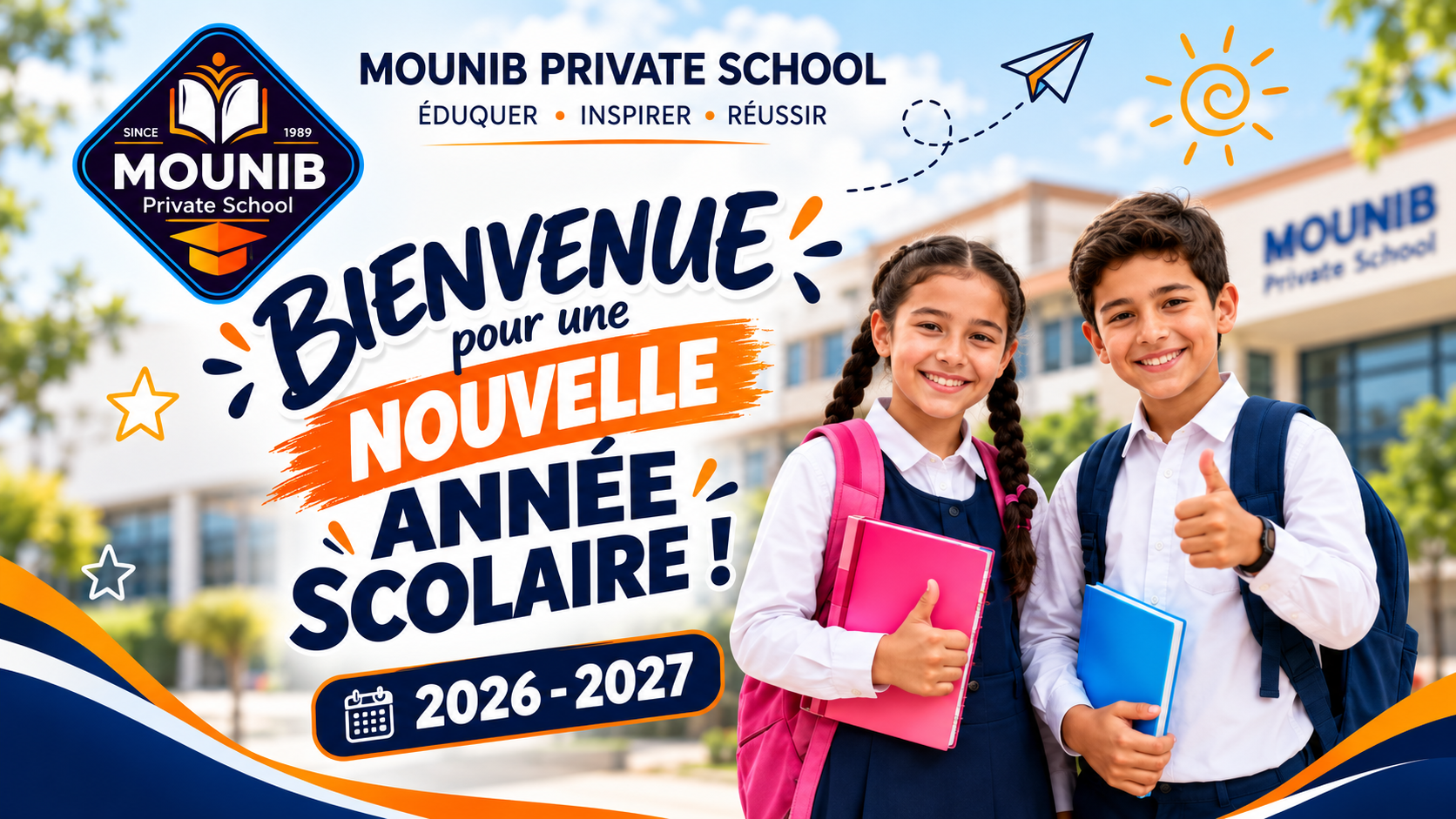 Rentree scolaire 2026 2027 mounib private school
